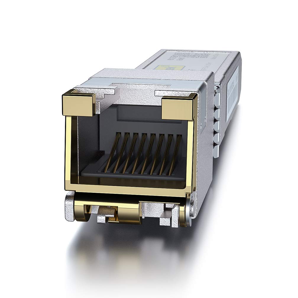 10Gtek 2-Stück 10Gb SFP+ auf RJ45 Modul 30-Meter, 10GBase-T Kupfer CAT.6a Transceiver Kompatibel für
