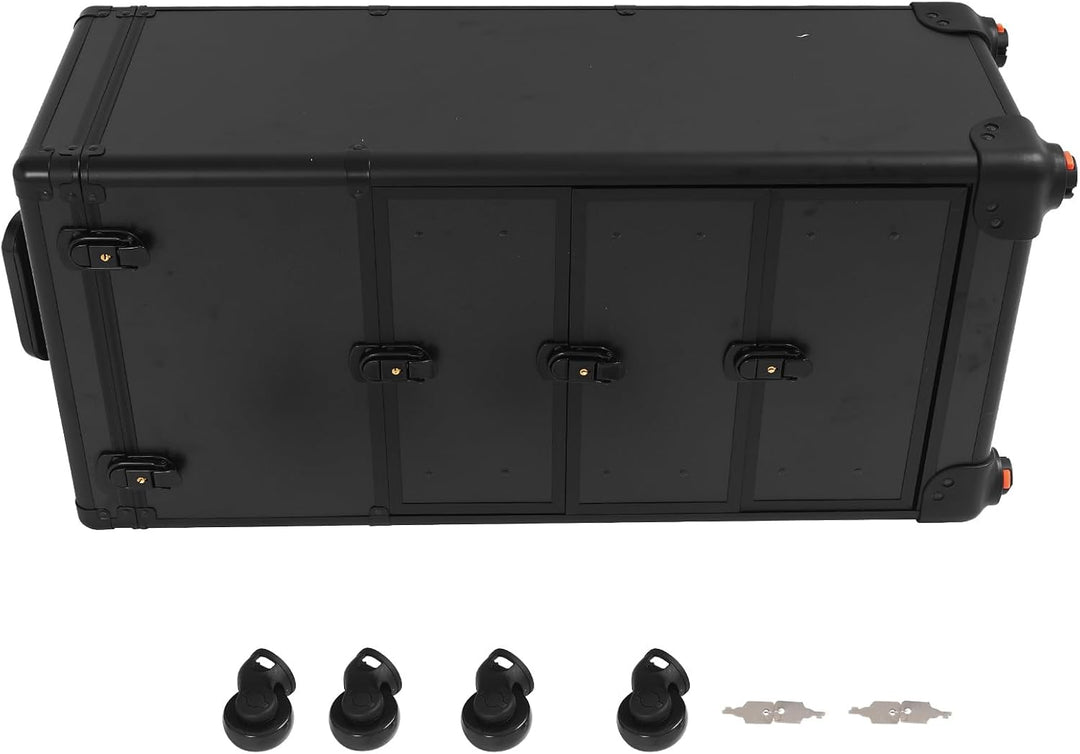 OUKANING Professioneller Schminkkoffer Trolley mit Schloss, 3 Schubladen und Teleskopgriff, Stossfes