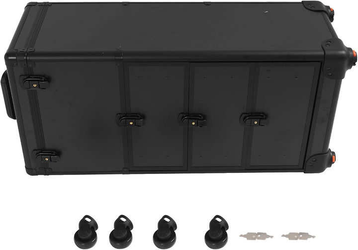OUKANING Professioneller Schminkkoffer Trolley mit Schloss, 3 Schubladen und Teleskopgriff, Stossfes