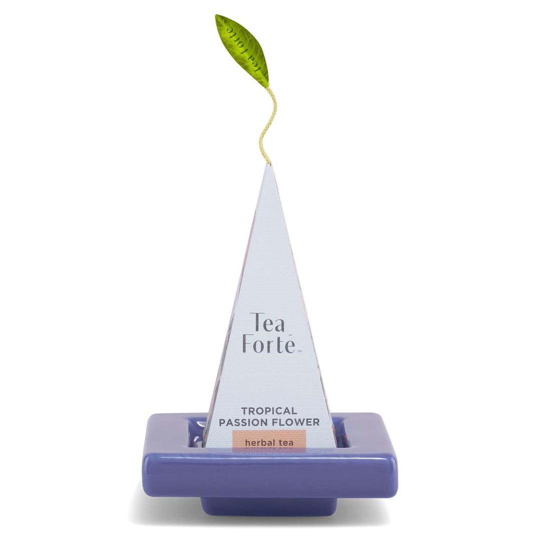 Tea Forte Geschenk-Set mit Kaffeetasse, Teetablett und 10 handgefertigten Pyramiden-Tee-Ei (Demoisel