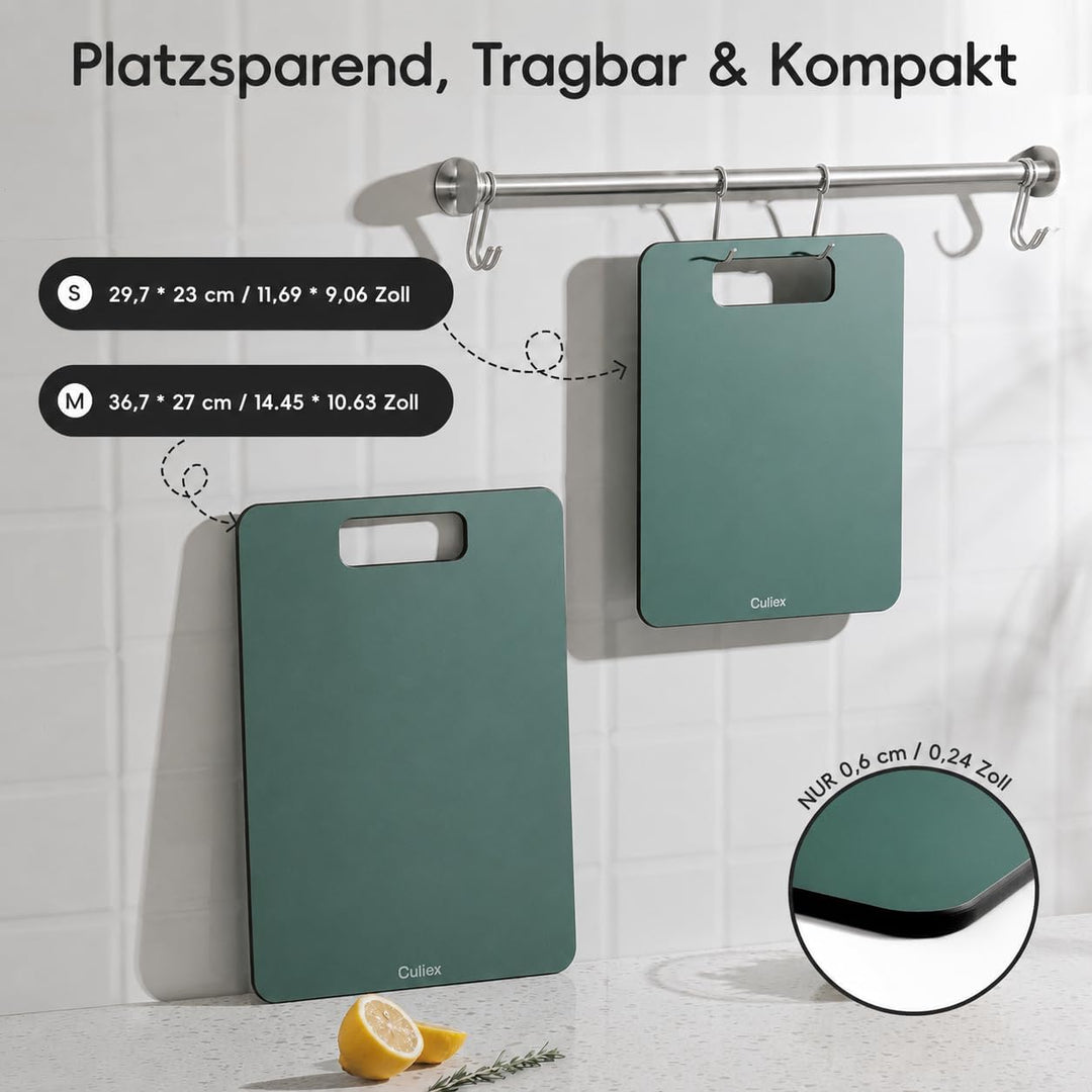 Holzfaser Schneidebrett 2er-Pack, Spülmaschinenfest Verbund-Schneidebrett, Hohe Dichte, Ungiftig, BP