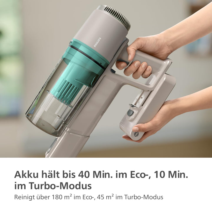 Philips Akku-Staubsauger 2000 Serie. Starke Saugkraft auf Hartböden, 40min Laufzeit, LED-Düse, austa