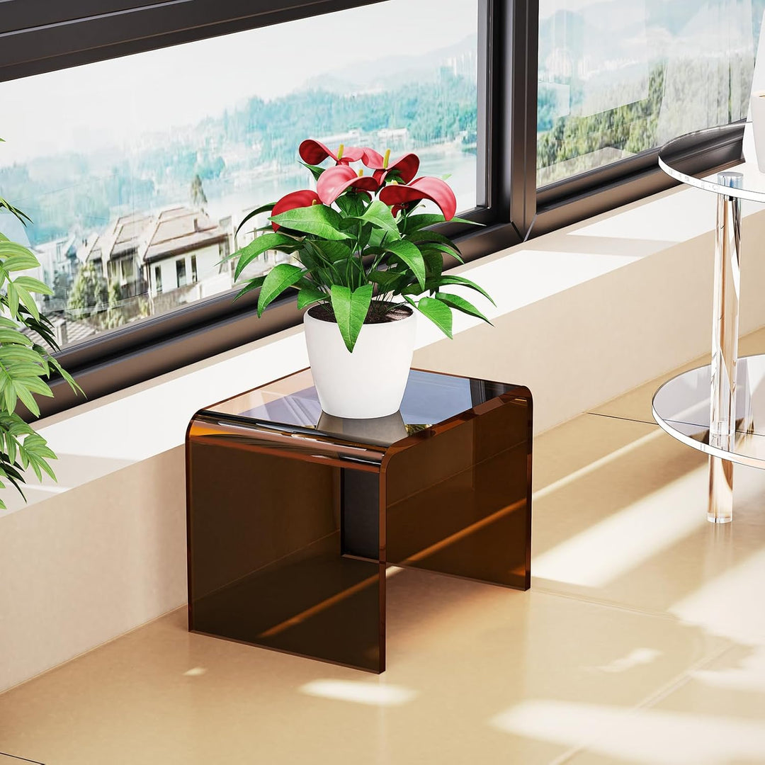 Acryl-Tritthocker, Kleiner transparenter Fusshocker für Badezimmer, Schlafzimmer, Küche, belastbar b