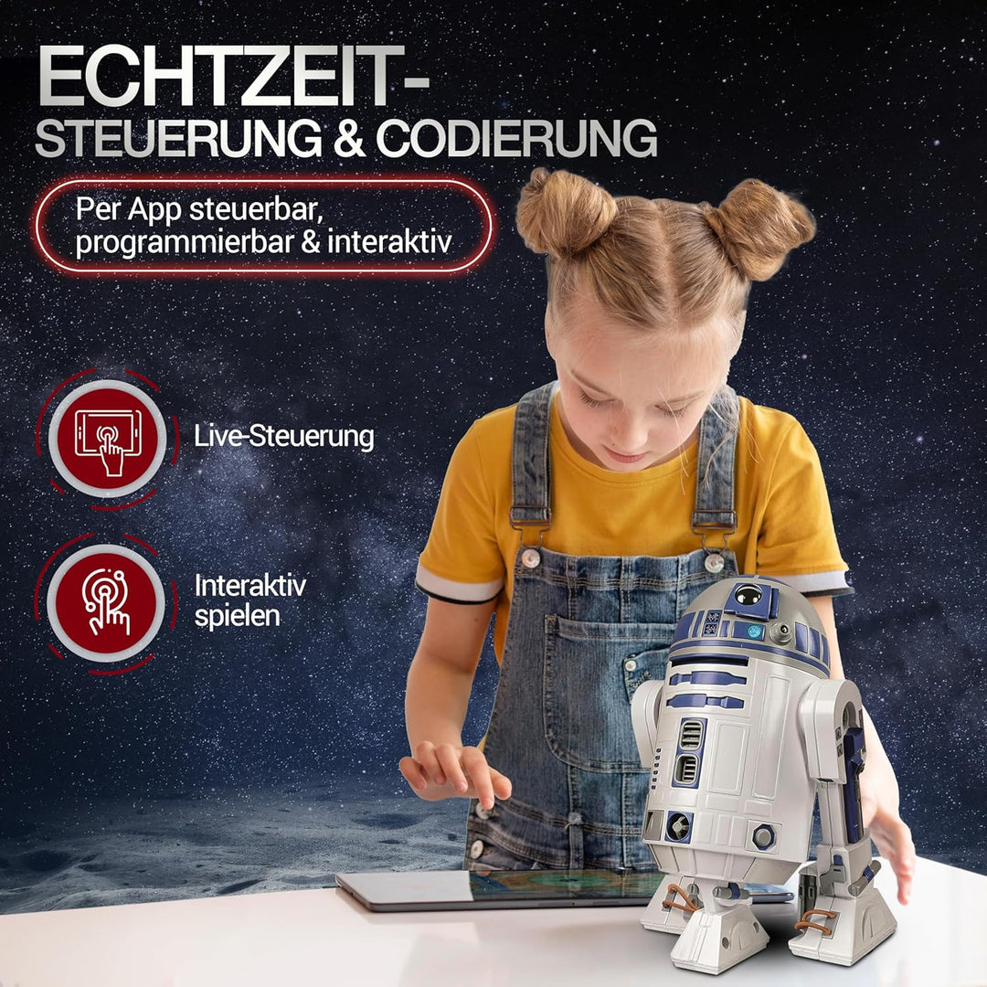 Clementoni Star Wars R2-D2 Roboter - Bausatz mit über 50 Teilen für Kinder ab 8 Jahren - Inkl. App z