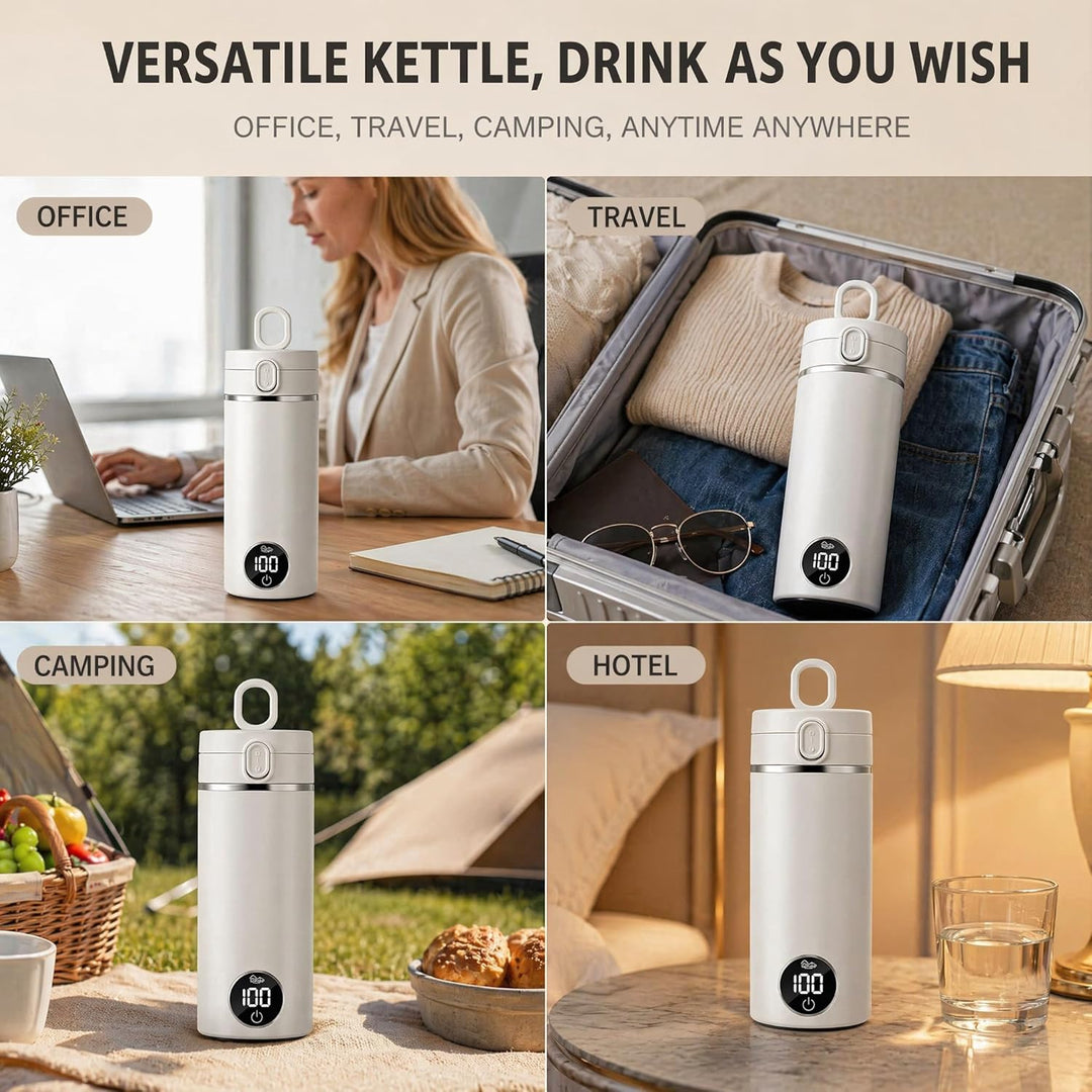 Reisewasserkocher, 450ml Mini Wasserkocher, 12V Elektrischer Reisewasserkocher Klein, Reise Wasserko