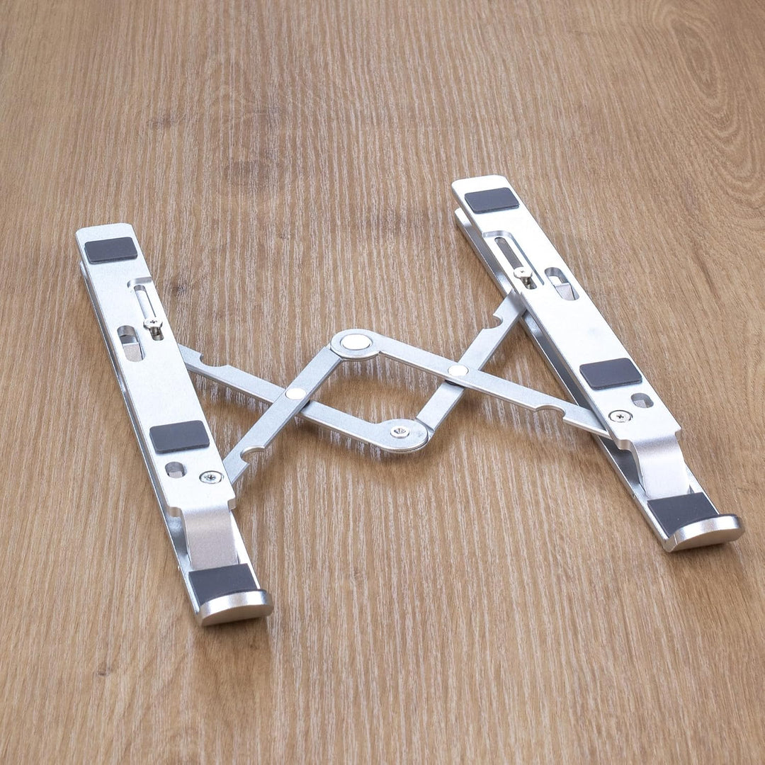 Ergolutions® Mobiler Aluminium Laptopständer - Faltbar, Höhenverstellbar, Universal für alle Geräte,