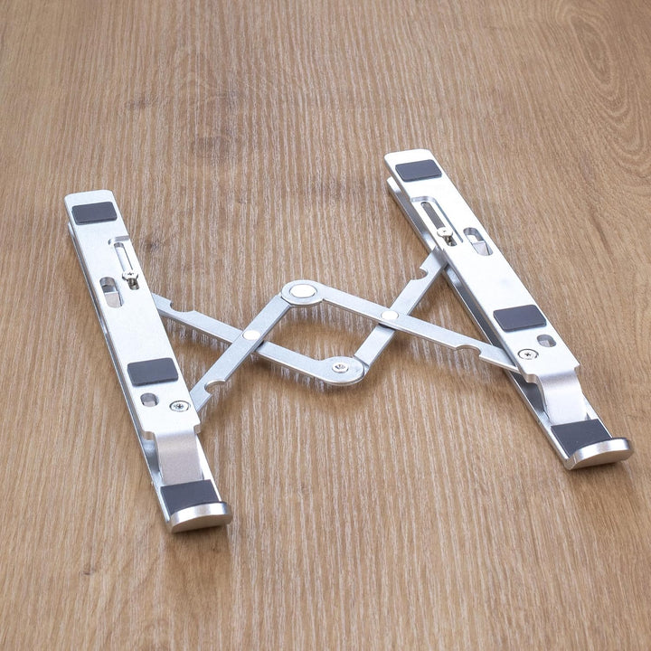 Ergolutions® Mobiler Aluminium Laptopständer - Faltbar, Höhenverstellbar, Universal für alle Geräte,