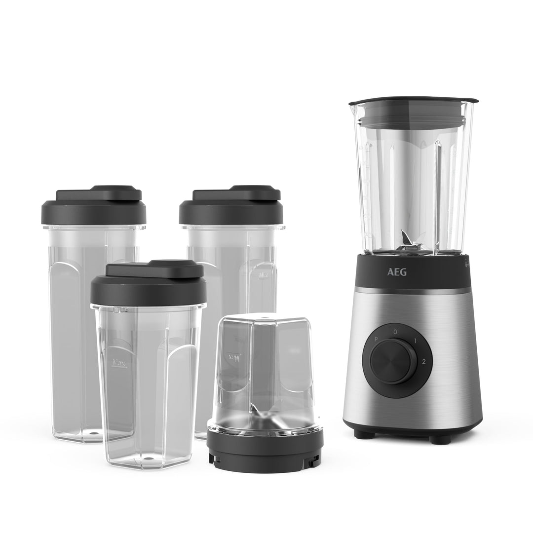 AEG Standmixer CB4-1-6ST Deli 4 Edelstahl / 350 Watt / 23.000 Umdrehungen/Minute / 600 ml Krug/Spülm