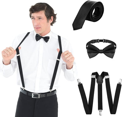 WILDPARTY 20er Jahre Kostüm Herren Accessoires, Faltbarer Krücken Metall, Panamahut, Taschenuhr, Met
