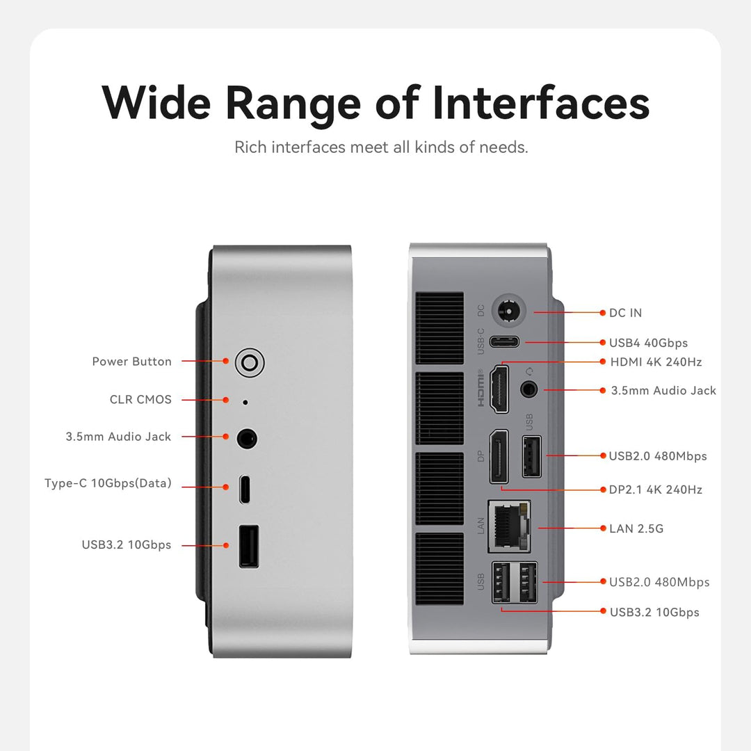 Beelink SER9 Mini PC, AMD Ryzen R7 H255 (8C/16T, bis zu 4.9 GHz), 32GB DDR5 RAM, 1TB M.2 PCIe 4.0 SS
