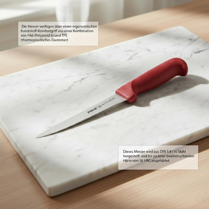Pirge Butcher's MasterGrip Ausbeinmesser Profi Messer Set 2 TLG - Rutschfester Griff - 13 cm und 15