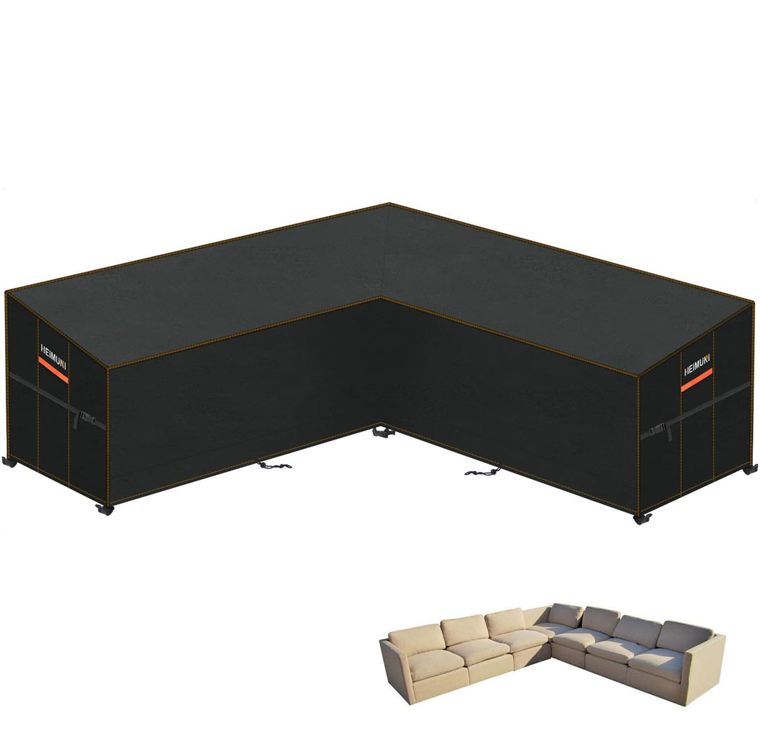 HEIMUNI L-Form Gartenmöbel Abdeckung Wasserdicht Lounge Abdeckung Loungemöbel l Form Schutzhülle Gar