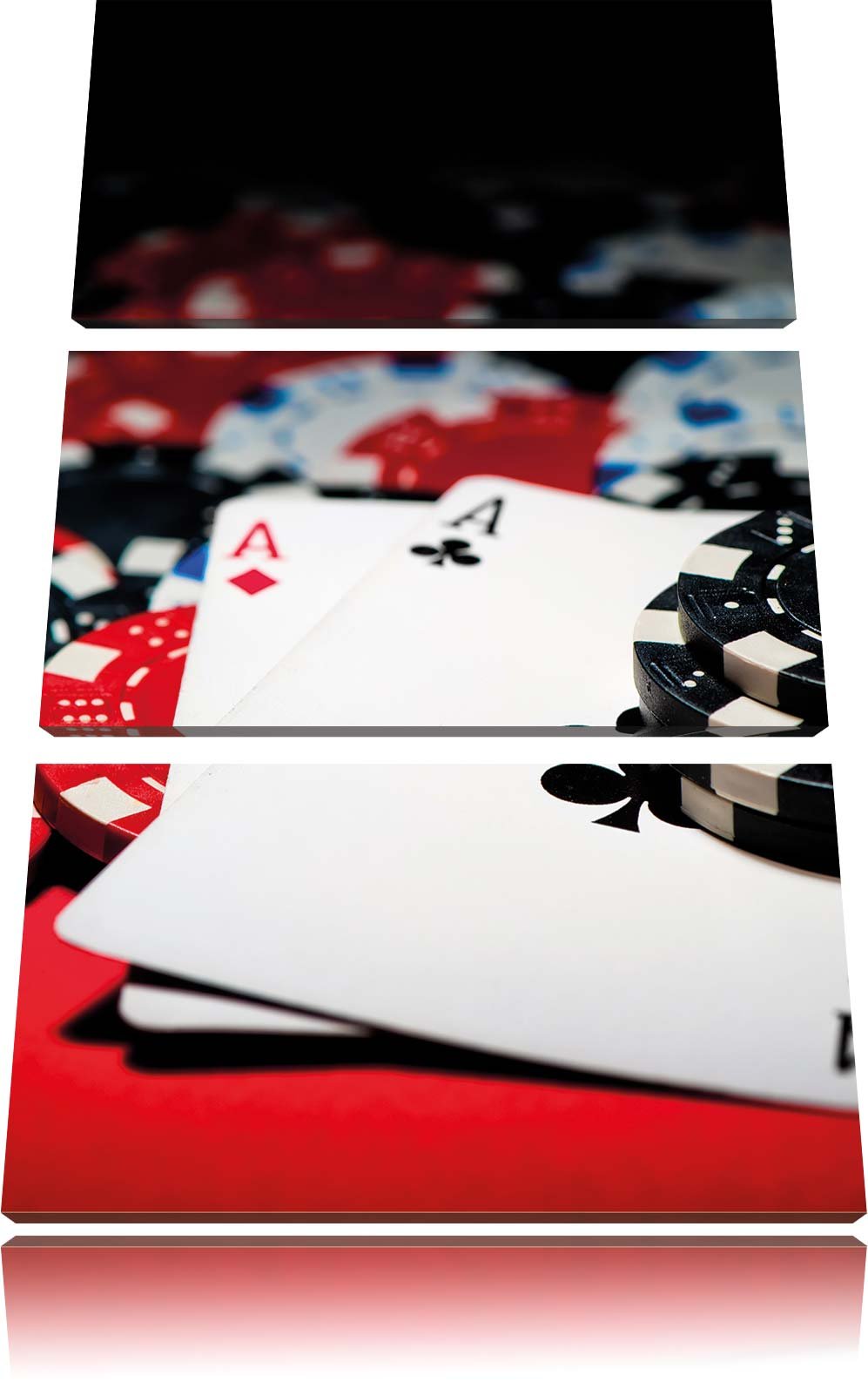 Pixxprint Spielkarten als Leinwandbild | Grösse: 3 Teilig (120x80) | Wandbild| Kunstdruck | fertig b