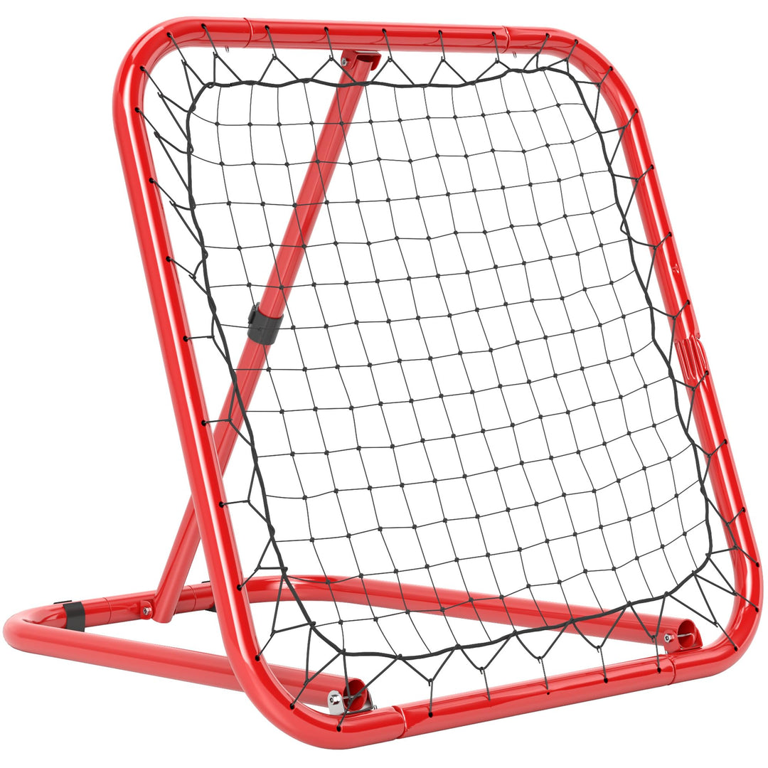 HOMCOM Rebounder für Fussball, 78 x 84 cm Prellwand mit Heringen, verstellbar in 5 Stufen, tragbar,