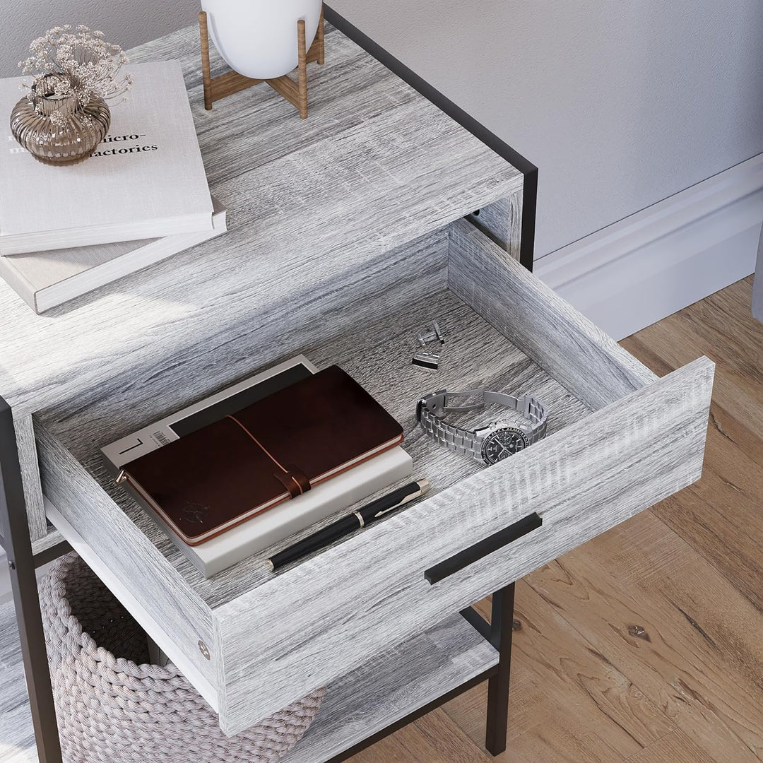 Vida Designs Brooklyn Konsolentische, Holz, Grau, 1 Drawer Grau 1 Drawer, Grau 1 Drawer