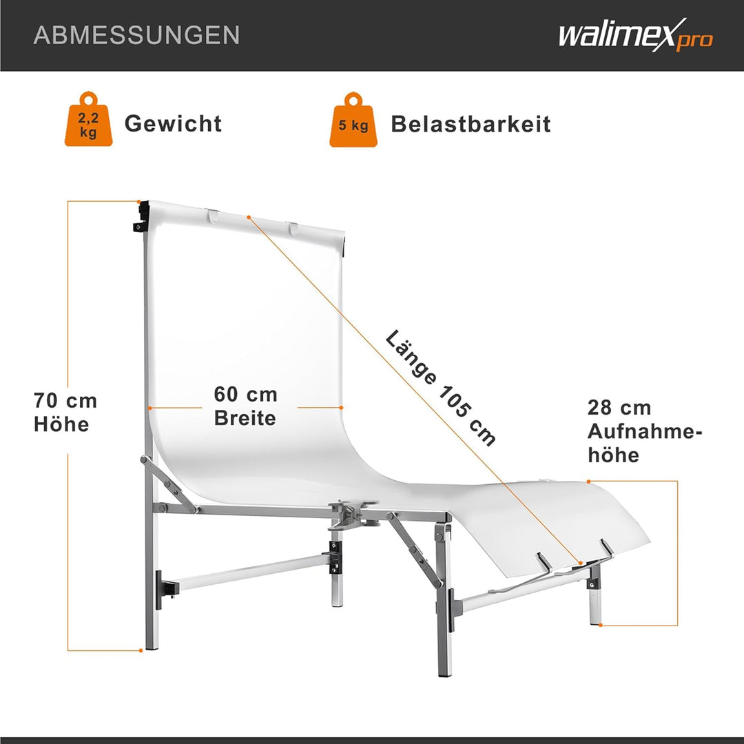Walimex Pro Aufnahmetisch Tavola (Aufnahmehöhe 28 cm) 28 cm Aufnahmehöhe Single