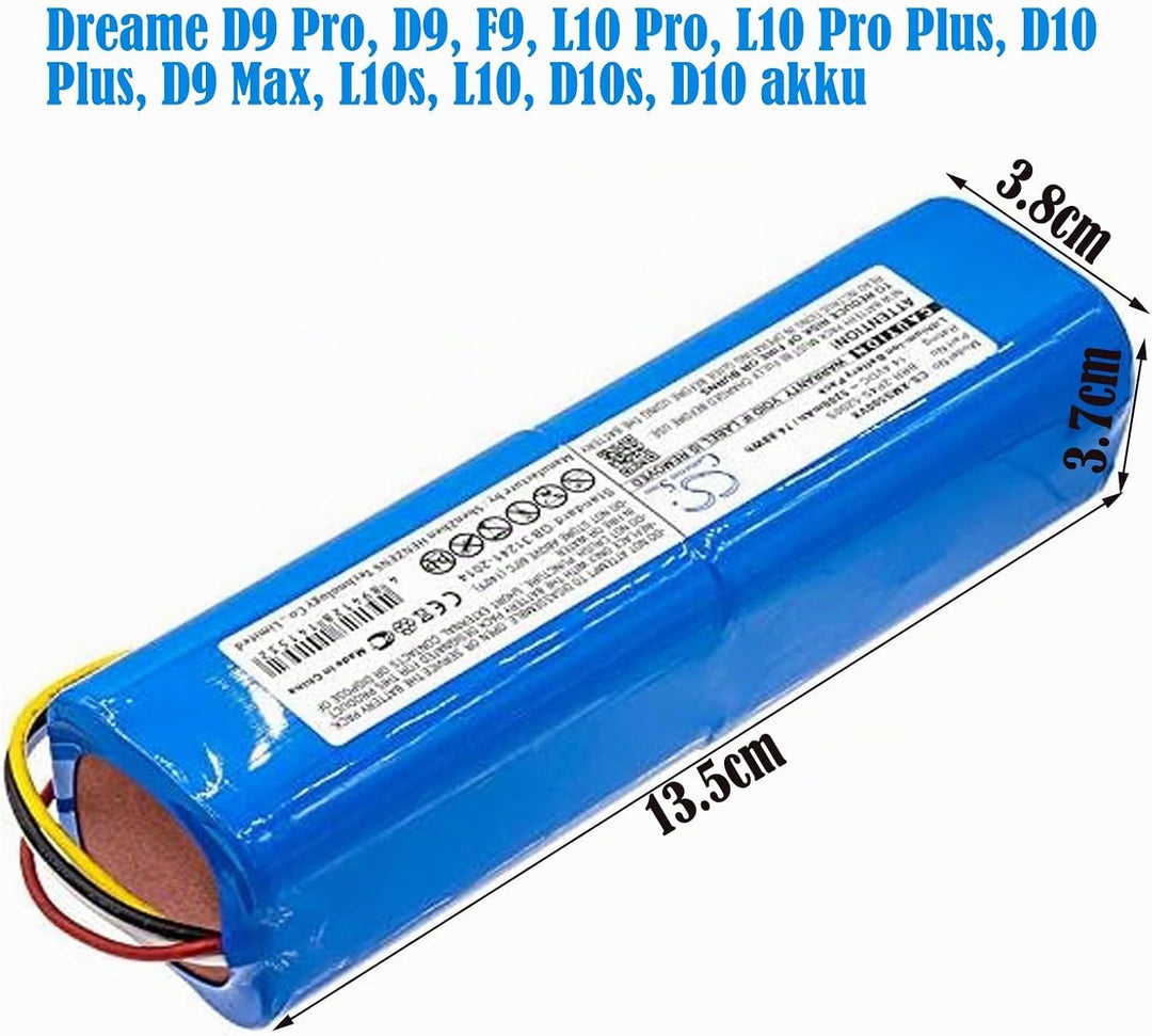 Akku für Dreame D9, D9 Max, D10, D10s, D10 Plus, F9 Cleaner, L10 Pro, L10 Pro Plus, Xiaomi Roborock