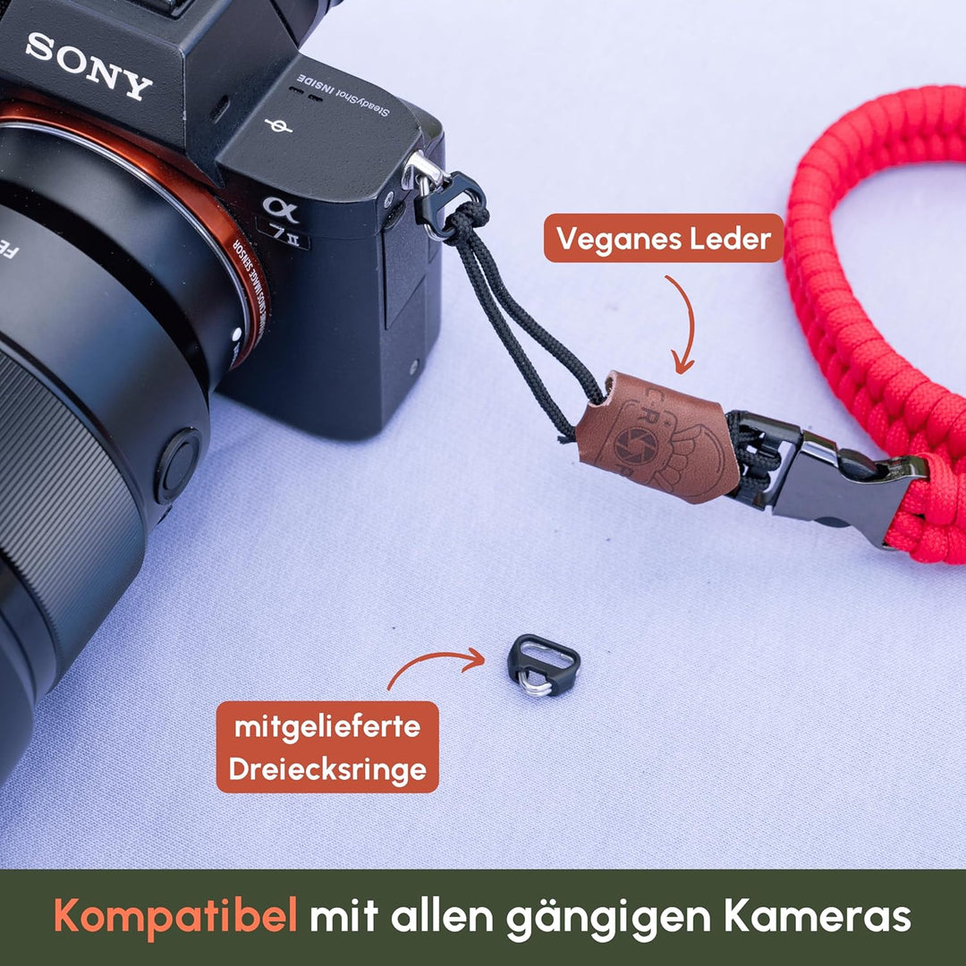 C-Rope Kamera Handschlaufe The Claw aus handgeflochtenem Paracord. Kameragurt mit Schnellverschluss-