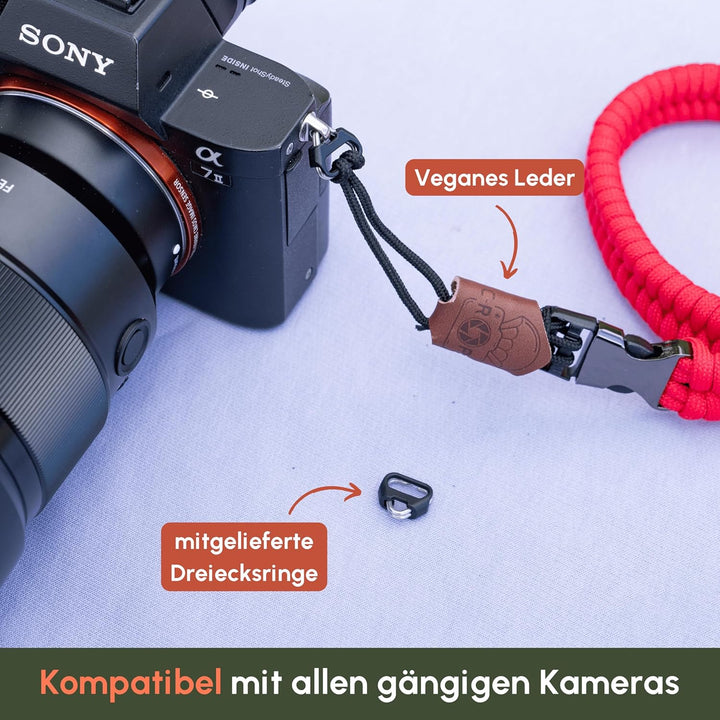C-Rope Kamera Handschlaufe The Claw aus handgeflochtenem Paracord. Kameragurt mit Schnellverschluss-
