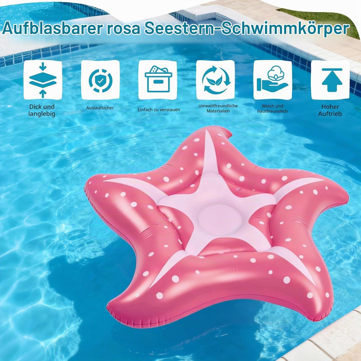 Luftmatratze Seestern 150cm, Pool Hängematte und Schwimmliege für Erwachsene, Wasser Spielzeug und S