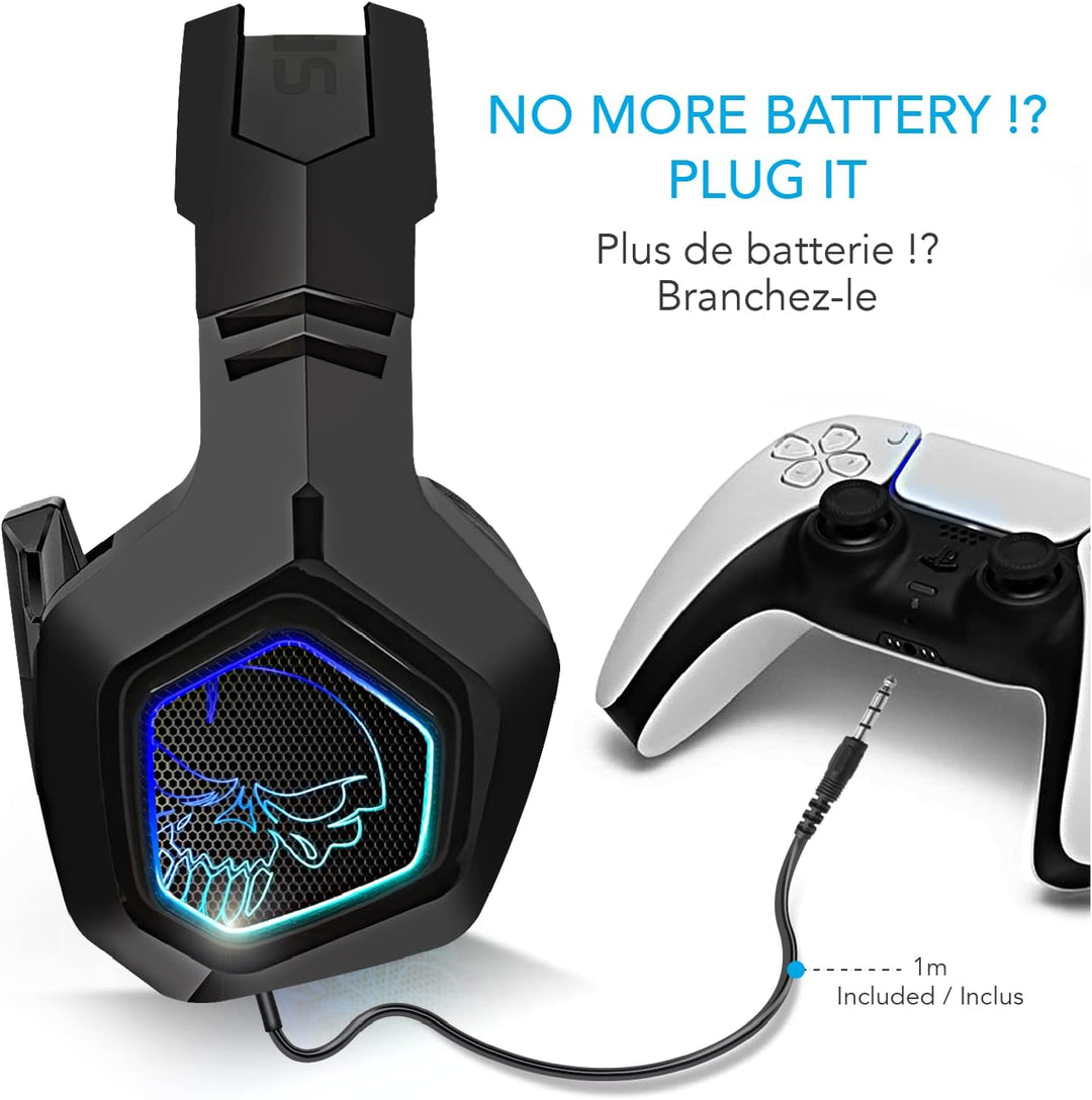 SPIRIT OF GAMER - XPERT-H900 - Headset Pro Gamer-Kopfhörer - Leistungsstarker Bass - Blaue LEDs - Ku