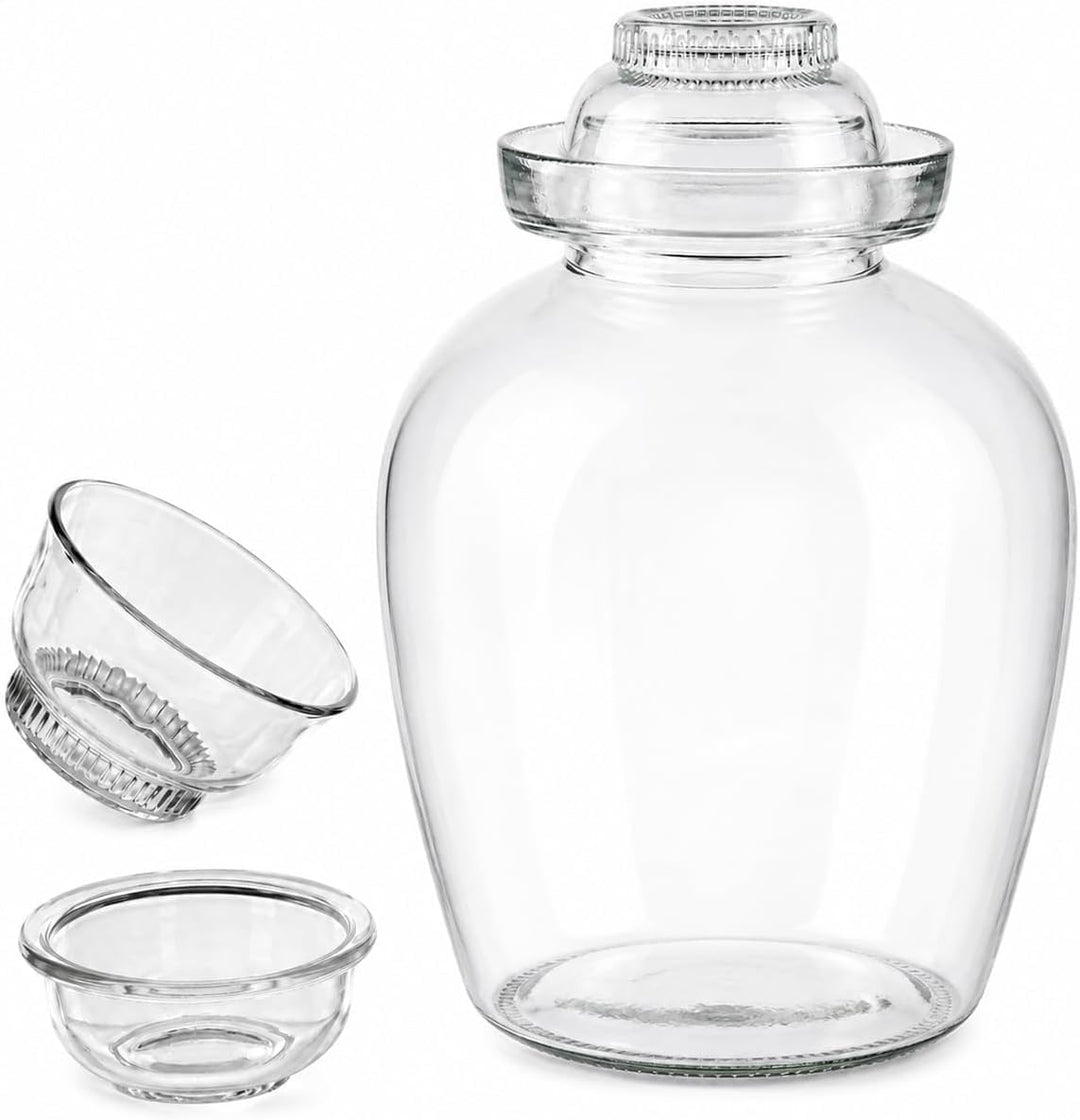 Kimchi -Glas Gärglas mit breiter Öffnung und Wasserverschluss Fermentieren Topf Gemüse Glastopf Glas