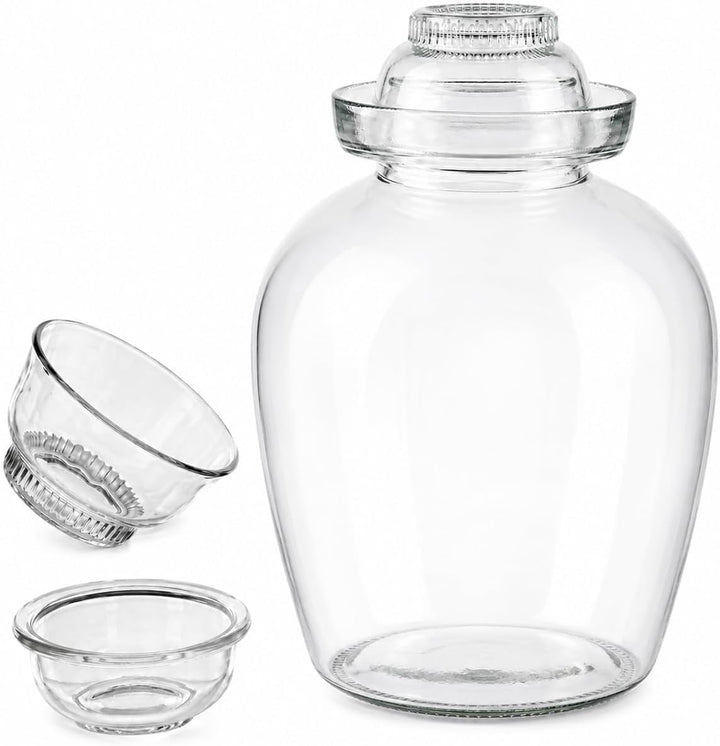Kimchi -Glas Gärglas mit breiter Öffnung und Wasserverschluss Fermentieren Topf Gemüse Glastopf Glas