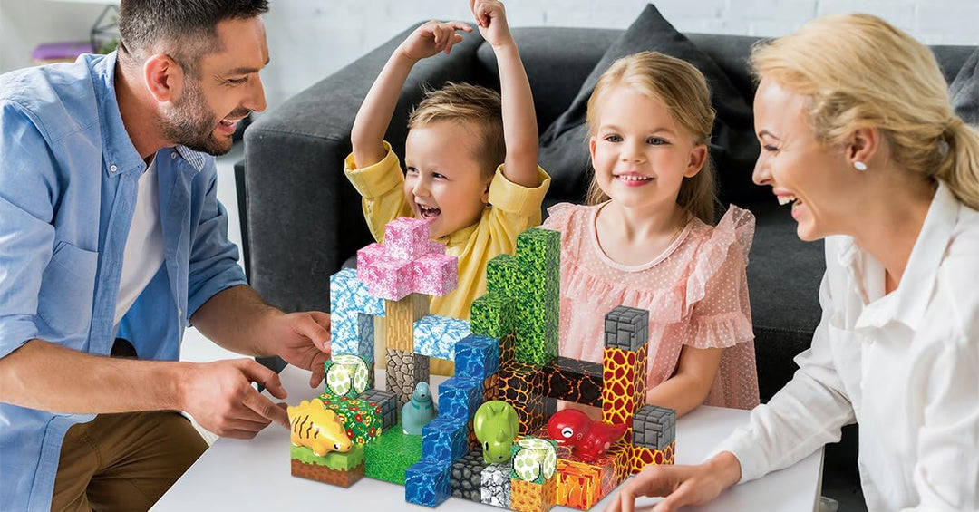 Magnetische Bausteine 100 Stück Baue 3D Dinosaurier Welt Magnet Building Blocks Spielzeug Geschenke