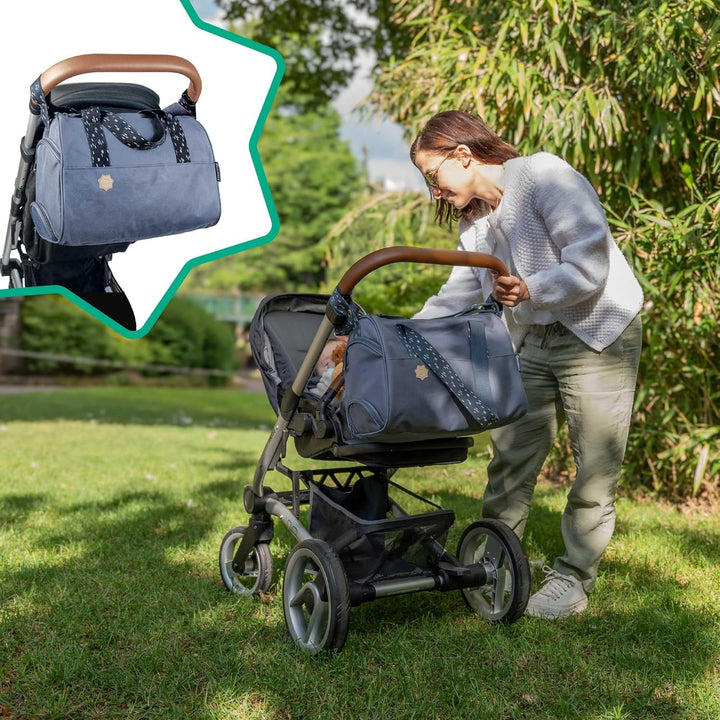 Badabulle Wickeltasche Pocketstyle - Kinderwagentasche inklusive Wickelzubehör Blau, Blau