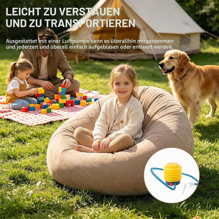 Tragbares &amp; Wasserdichtes Luftsofa für Outdoor, Aufblasbarer Sessel Sitzsack, Camping, Strand, Pool