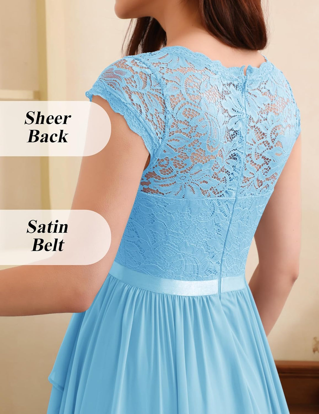 Wedtrend Cocktailkleid Damen Knielang Abendkleid Elegant für Hochzeit Elegant A Linie Rüschenkleid H