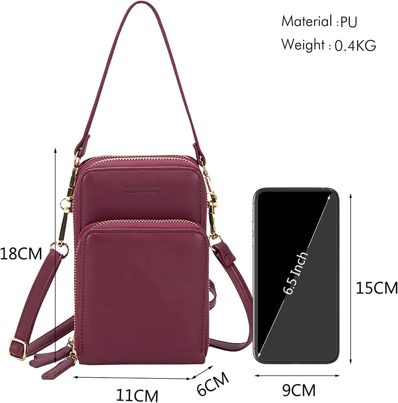 FANDARE Handy Umhängetasche Frauen Crossbody Tasche Schultertasche Damen Handy-Brieftasche Klein Han