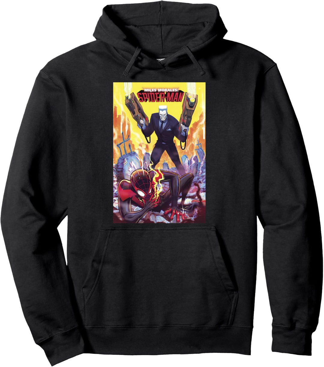 Marvel Spider-Man Miles Morales &amp; Tombstone Comic Book Cover Pullover Hoodie