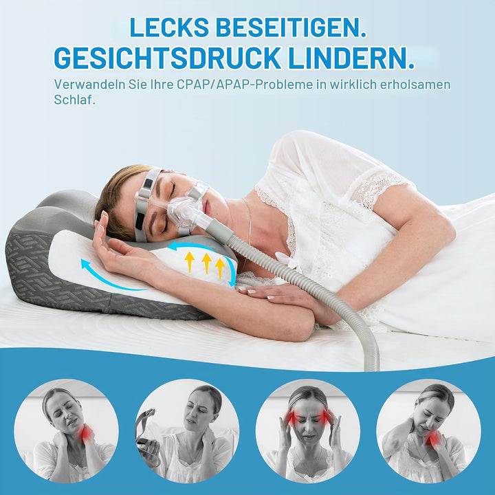 Elviros Memory Foam CPAP-Kissen, Ergonomisches Höhen- und Härteverstellbares Nackenkissen für CPAP-A