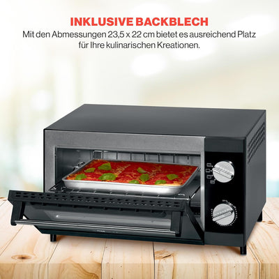 Clatronic Multi-Pizza-Ofen MPO 3520, Ober- und Unterhitze im Kombibetrieb möglich, 12 Liter Backraum