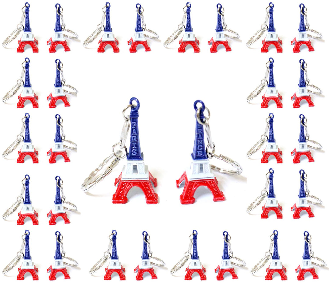50 Stück Schlüsselanhänger Eiffelturm Pair Erinnerung Französische Flagge 4,5 x 2 cm Geschenke