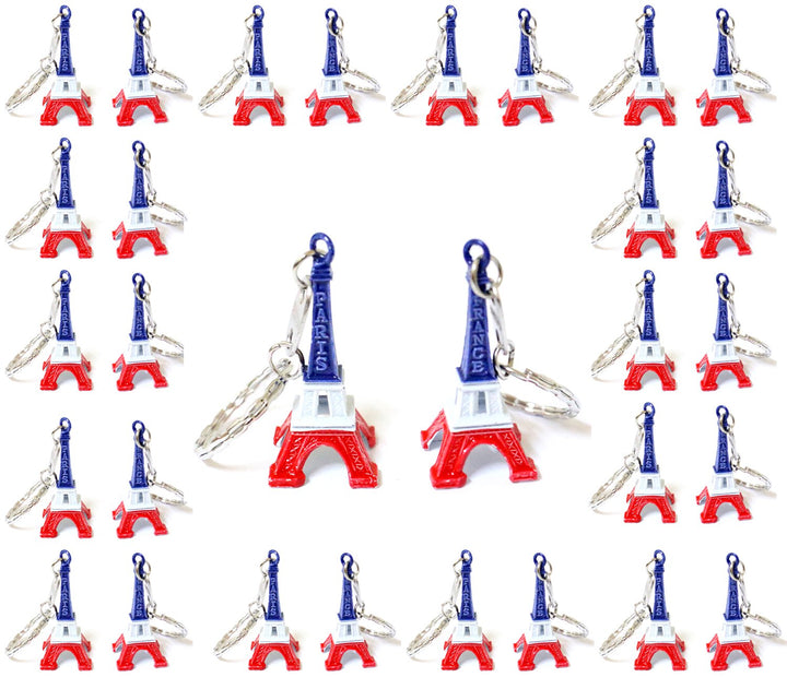 50 Stück Schlüsselanhänger Eiffelturm Pair Erinnerung Französische Flagge 4,5 x 2 cm Geschenke