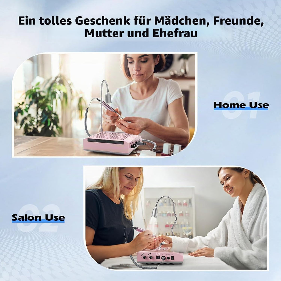 4 in 1 elektrische Nagelbohrer, 30000 U / min professioneller Nagelstaubkollektor 80W leistungsstark