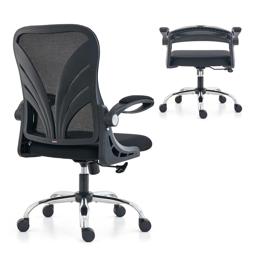 HOLLUDLE Ergonomischer Bürostuhl mit Klappbarer Rückenlehne, Schreibtischstuhl mit Erweitertem Sitz(