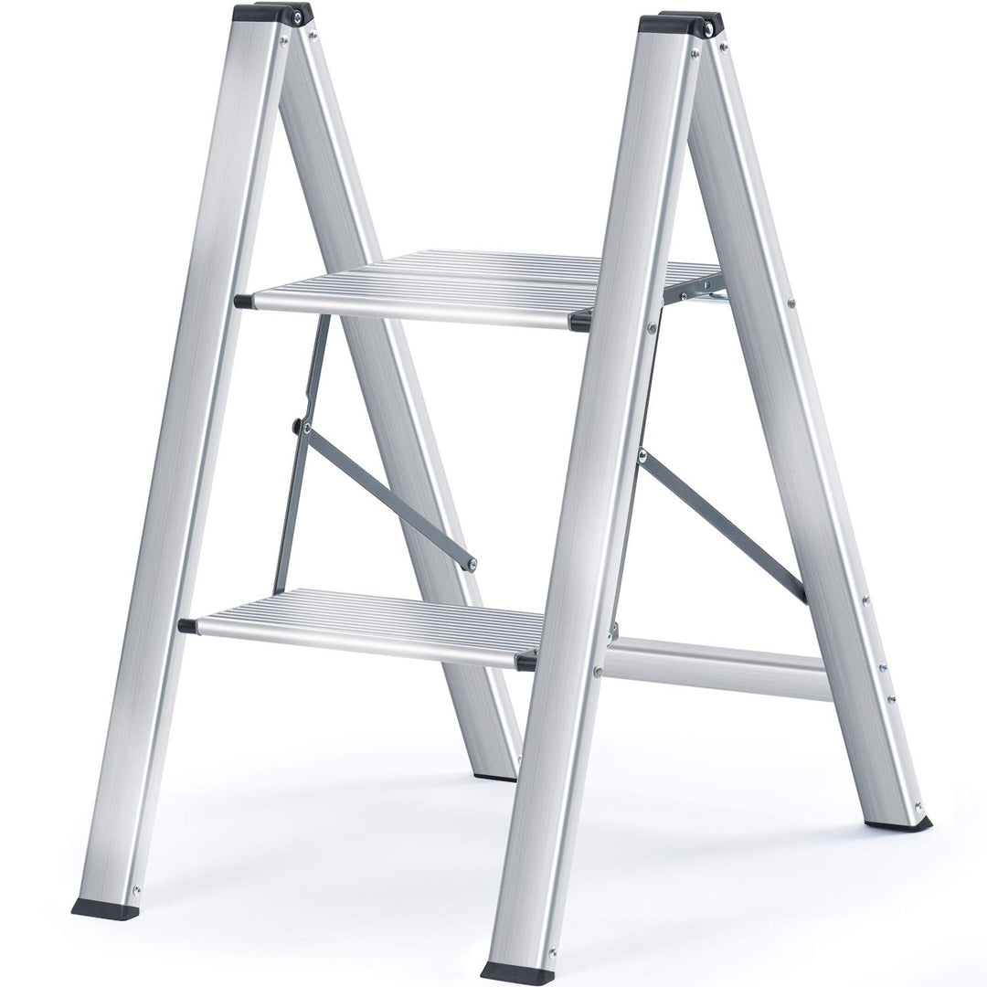 Kingrack Stufenleiter,Klapptritt,Aluminium Tritthocker,rutschfeste Stehleiter,klein und kompakt,Bela