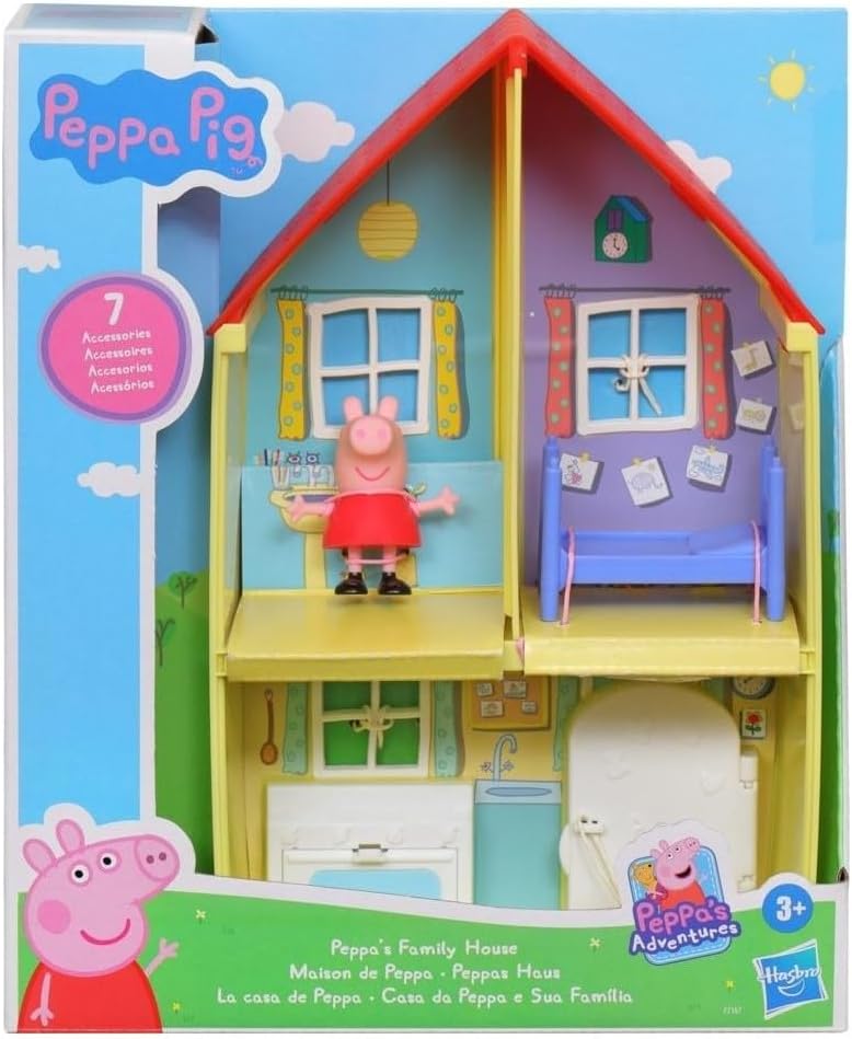 Peppa Pig Peppa’s Adventures Peppa’s Family House Playset Preschool Toy, Includes Figure and 6 Acces