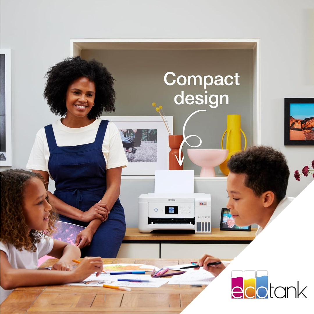 Epson EcoTank ET-2856 Wi-Fi-Tintenpatschendrucker zum Drucken, Scannen und Kopieren, inklusive Tinte