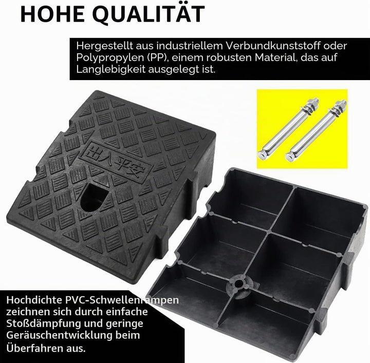 Bordsteinrampen, Aus Robustem Kunststoff, 2 Stück Tragbar Rampe Rollstuhl Türschwellenrampe für Auff
