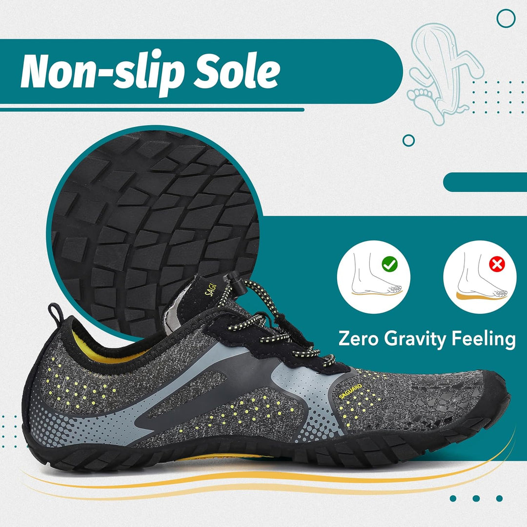 SAGUARO Unisex Barfussschuhe Outdoor Zehenschuhe mit Breite Zehenbox & Zero-Drop Sohle Gr.36-48 36 E
