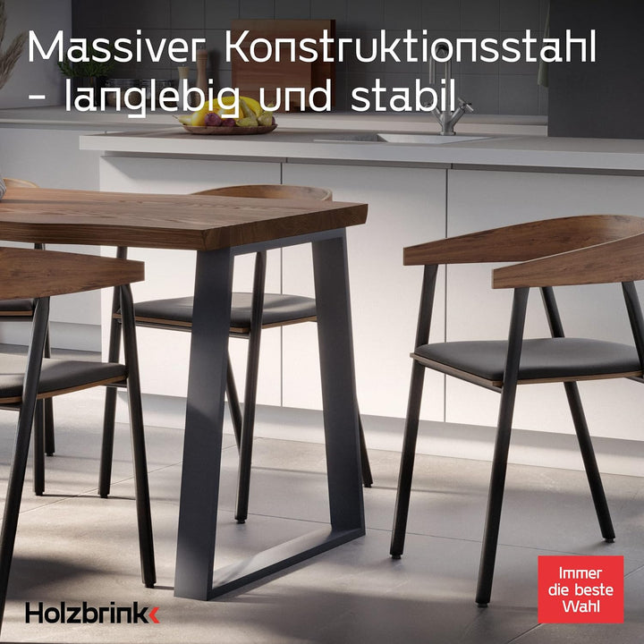 HOLZBRINK Tischbeine Trapez für Esstisch/Schreibtisch, 50/70x72cm, Anthrazitgrau, 1 Stück, HLT-20-C-
