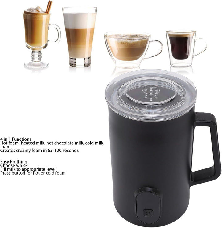 Pongnas 4 in 1 Milchfrother und Dampfer 304 Edelstahl Automatisch Warm und Kaltem Milchschaum für Ka