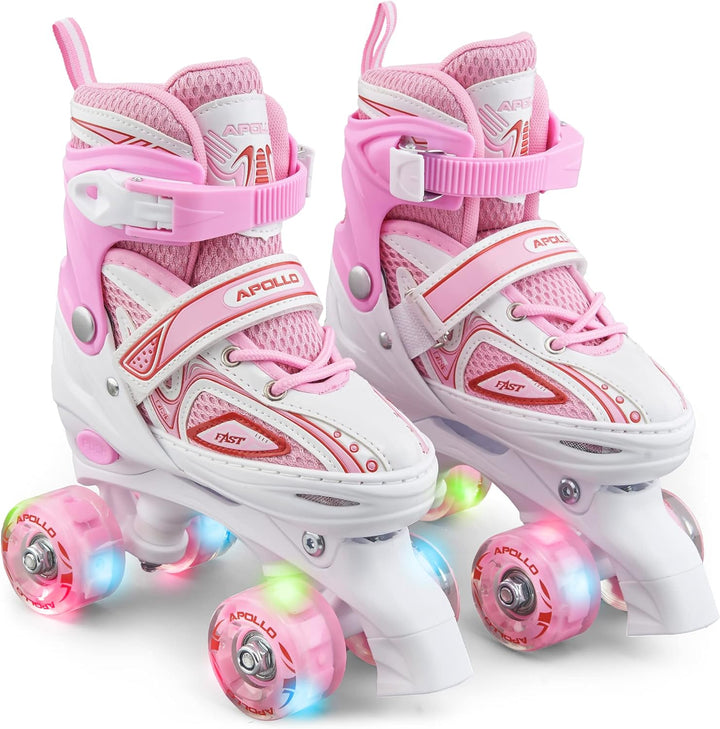 Apollo Super Quad X Pro | verstellbare Rollschuhe für Kinder | komfortable, grössenverstellbare LED
