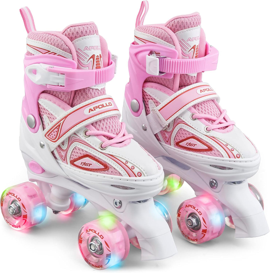 Apollo Super Quad X Pro | verstellbare Rollschuhe für Kinder | komfortable, grössenverstellbare LED