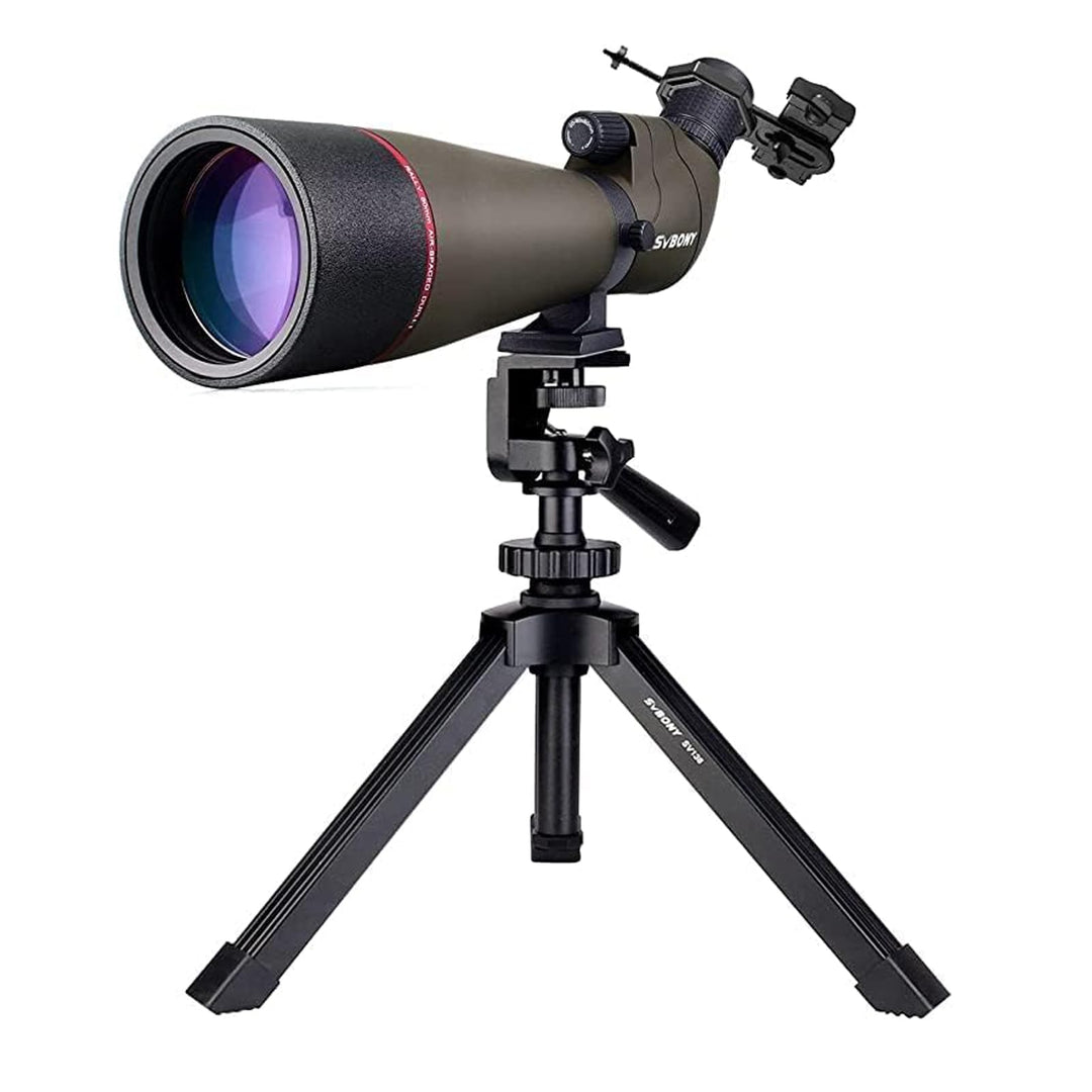 Svbony SV13 Spektiv 20-60x80, Tischstativ, Smartphone Adapter, HD Wasserdicht Porro Prisma Abgewinke