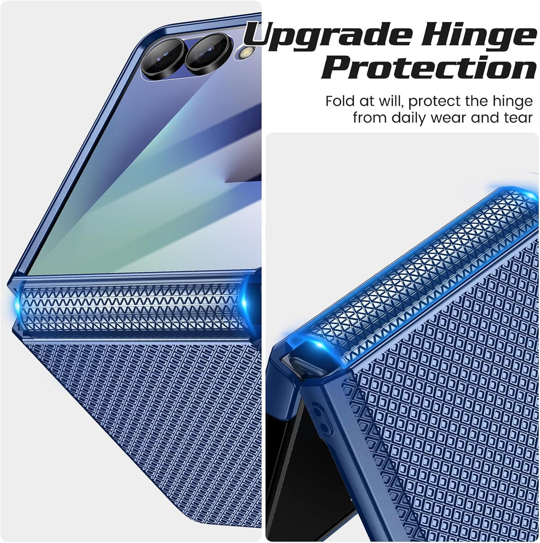 Doeshine für Samsung Galaxy Z Flip 7 Hülle [Not für Flip 7FE] mit Scharnierschutz & Displayschutzfol